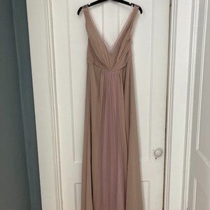 Monique Lhuillier Bridesmaid Dress - Size 6 - Dusty Rose